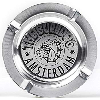 בולדוג מאפרת ברזל כסף Bulldog Tin Ashtray Silver