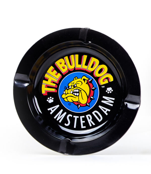 בולדוג מאפרת ברזל שחורה Bulldog Tin Ashtray